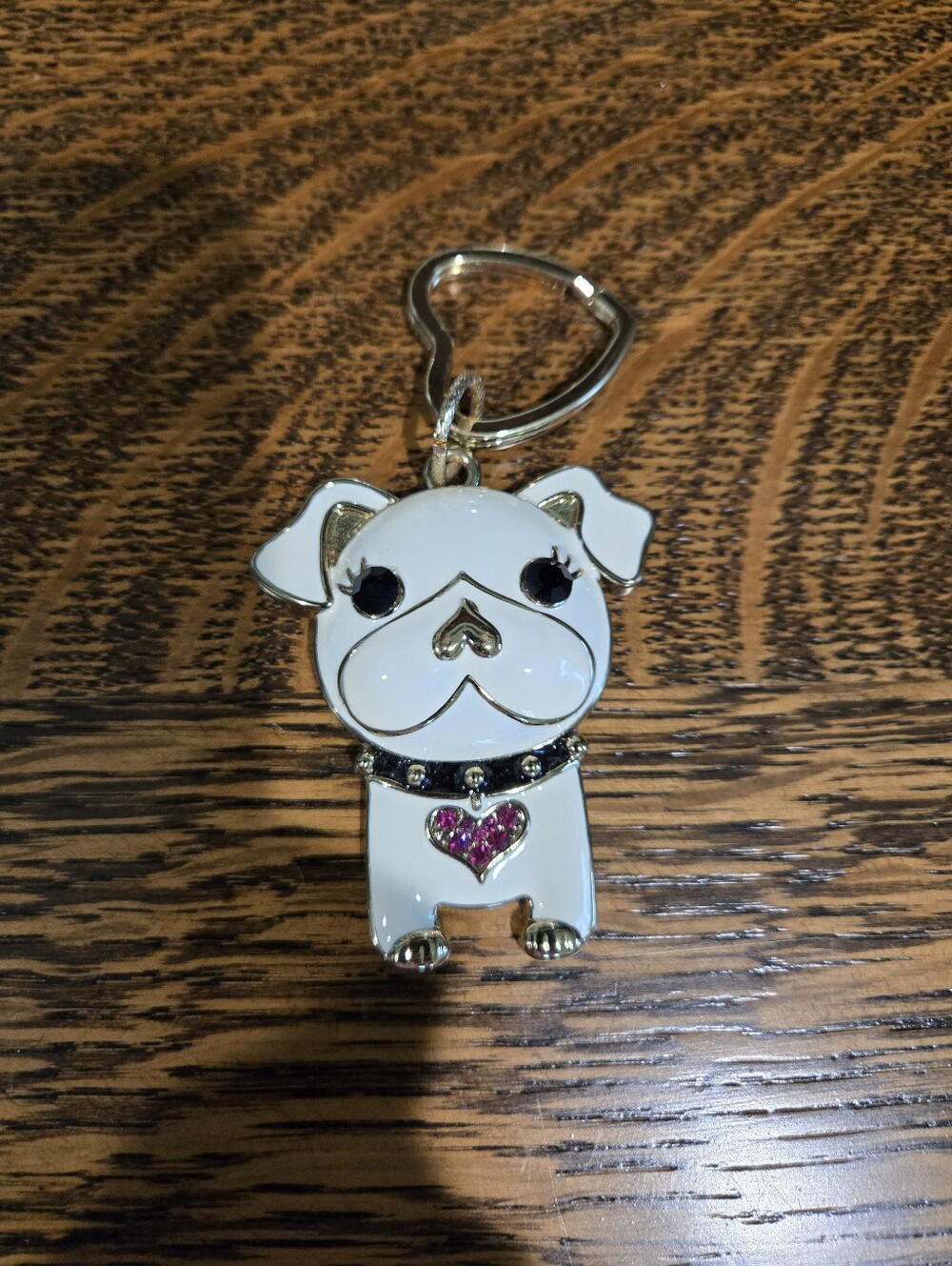 Betsey Johnson Bulldog, Enamel Keychain